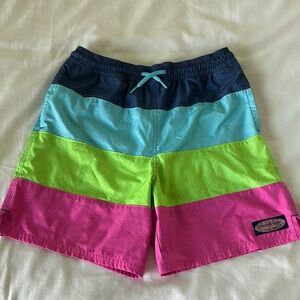 Vineyard Vines Swim Trunks Boys M (12-14) Swim Shorts Multi Color